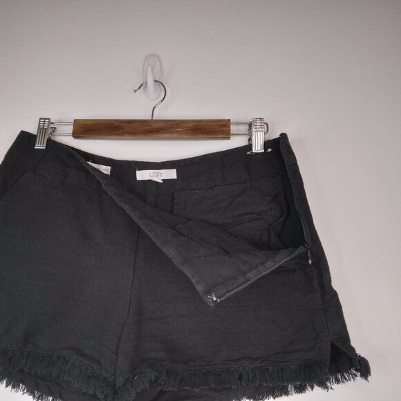 Ann Taylor Loft The Riviera Short Black Fringe Hem Size 6 - Picture 7 of 10